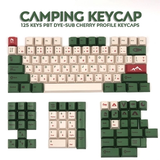 125 Key PBT Keycaps Cherry Profile DYE-SUB Personalized Camping Keycap For Cherry MX Switch Mechanical Keyboard
