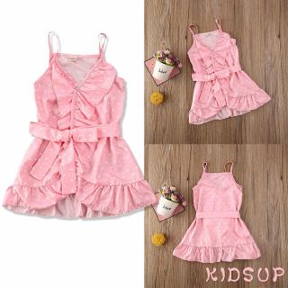 ✿KIDSUP✿Toddler Baby Girl Kid Clothes Sling Polka Dot Dress Summer Outfit Skirt (1)