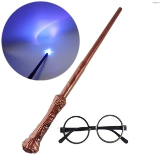 ℡◆▥New Light Electronic Toys Harry Potter Magic Wand Glasses Glowing Sound Wand Kids Cosplay Costum