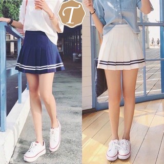 ☆I&U☆ Korean fashion women's high waist skirt Slim pleated skateboard tennis school skirt S555