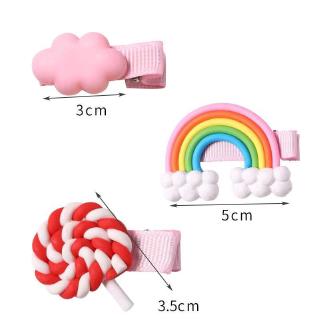 Korean Hair Clip Set Children Girl Rainbow Hairpin Cute Candy Hairclip Colored Cloud Hairpin (8)