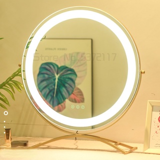 [boutique]Vanity mirror desktop LED light desktop large vanity mirror charging wall hanging circula0