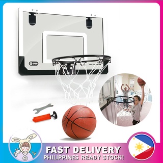 Transparent Hanging Door Basketball Board Punch-free Mini Basketball Hoop With Ball Indoor