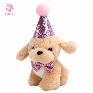 【Stock】 Ready stock Pet Dog Cat Puppy Collar Bowknot Hat Adjustable Sequin For Christmas Birthday Pa (5)