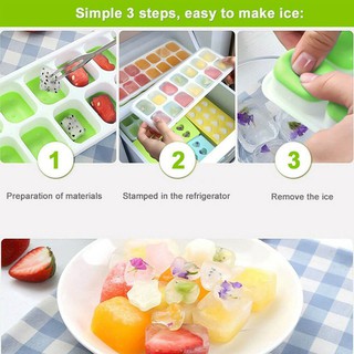 Silicone Ice Cube Trays with Lid es Molds Easy Release Ice Trays (4)