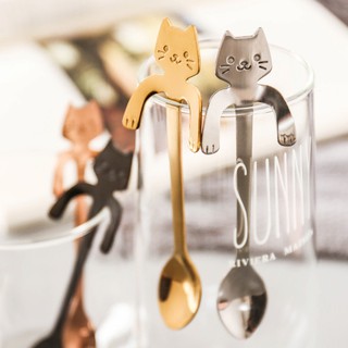 Stainless Steel Coffee Spoon Creative Cat Cartoon Stirring Tea Dessert Spoons