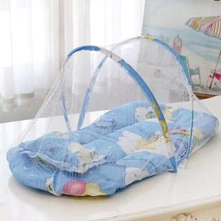 baby infant folding cushion crib with Pillow & mosquito net Soft Cushion Bed