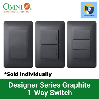 Omni Graphite Designer Series 1 Way Switch Set 1 2 or 3 Gang DP3-S513G DP3-S313G or DP3-S213G