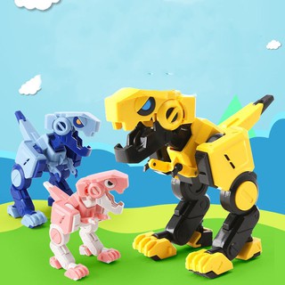 Mini Tyrannosaurus Rex Dinosaur Cube Transformers Robot Toy Birthday Gift Christmas Present for Kids Children Boys Girls