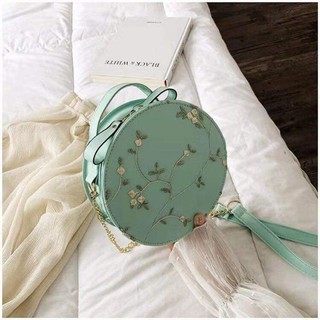 Korean Embroidered Leather Round Sling Bag (9)