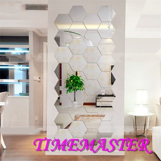 TMR 12 pcs 3D Mirrors Stickers Home Decor Mirror Wall Sticker