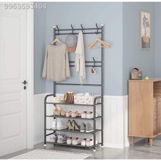 Simple floor coat rack shoe rack integrated household shoe hat rack bedroom living room hanger
