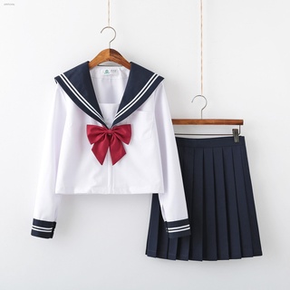 Big sale✗▥Basic orthodox jk uniform bad long skirt white two sailor suit Japanese girls school unifo