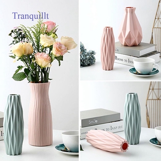 Tranquillt Origami Plastic Vase Milky White Imitation Ceramic Flower Pot Flower Basket Flower Vase Decoration Home Nordic Decoration|Vases|