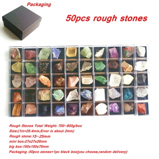 ✲50Pcs Natural Stone Crystal Raw Gemstone Rough Quartz Chip Reiki Healing Mineral Specimen Collectio