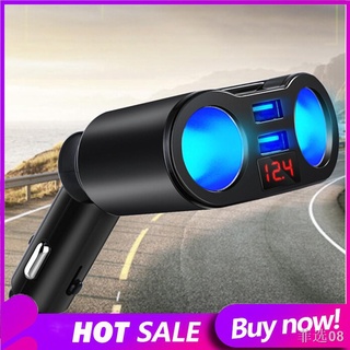 ❈❏Car Charger Dual USB & Cigarette Lighter Interface LED Voltage Display 5V 3.1A High Power Charging (1)