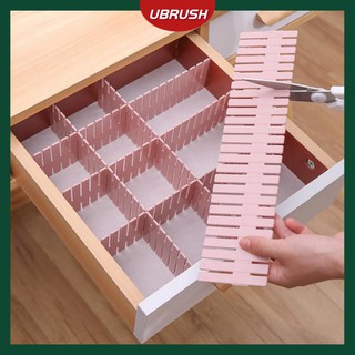 Home storage drawer divider, plastic material, 4 pieces per pack, 37*7 cm, size can be cut freely, free combination, thickened material and durable, drawer divider