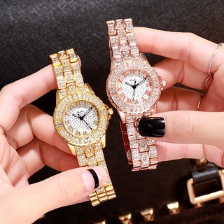 Women Crystal Watches Fashion Starry Steel Belt Elegant Rhinestone Casual Quartz Stainless Steel Watch (1)