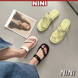 Platform Slippers Women's Summer Korean Toe Covering Beach Fairy SandalsINS-【NINI】 (1)