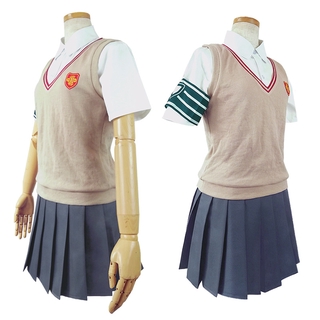 Anime Toaru Kagaku no Railgun Misaka Mikoto Cosplay Costume School Uniform Wig (5)