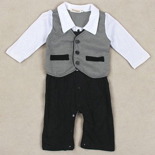 Baby Boys Formal Tuxedo Suit Outfits Rompers