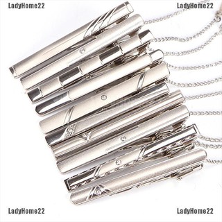 （LadyHome22）Men Silver Necktie Tie Clip Stainless Steel Plain Clasp Bars Pins Clips Jewelry