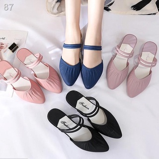 ♛☬Women's Sandals Pointed Toe Low Heel Sandals Fashion Casual Half Slippers