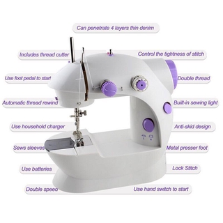 Mini Portable 2-Speed Sewing Machine (White) (8)