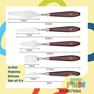 5pcs SET Artist Palette Knives - Assorted Sizes