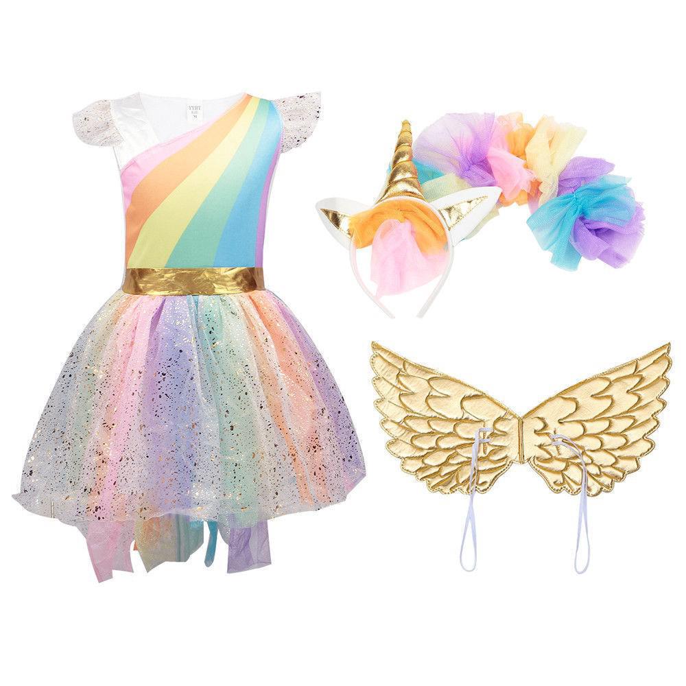 [3in1]Girls Princess Dress Unicorn Cosplay Costume