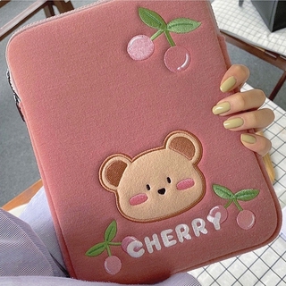 Korea cute cartoon cherry bear laptop protective sleeve 11/13 inch ipad liner bag