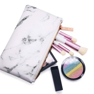 Cosmetic Toiletry Makeup Bag Zipper Pouch Storage Bag Marble Brushes Bag (3)