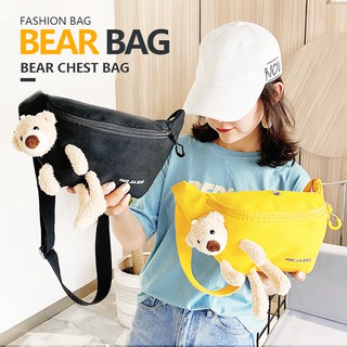 Korean Cute Leather Belt Bag Waist Chest Sling Bags For Women Bear #BB001
