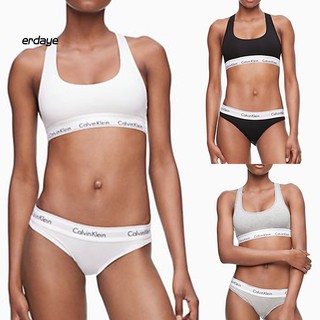 2Pcs/Set Sexy Women No Steel Ring Vest Crop Top Bra Thong Sports Underwear Suit (3)