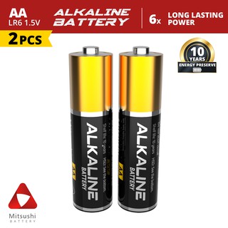 Mitsushi 18500 LR6 1.5V 2pcs. AA Alkaline Battery
