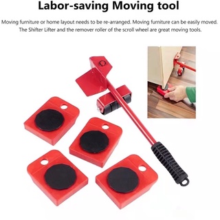 5pcs/set Furniture Appliance Lifter And Rollers Wheels Moving Tools Transport House Heavy Duty