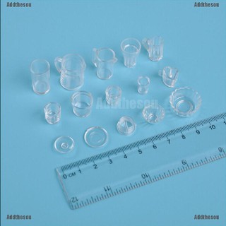 【COD】15pcs/Set Mini Transparent Drink Cups Dish Plate Tableware Miniatures (9)