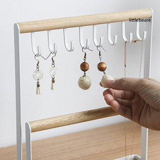 HCM_Jewelry Stand Wood Desk Holder Necklace Bracelet Ring Watch Storage Organizer Hanging Storage (6)