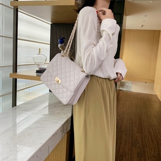 New Women's Bag Messenger Bag Retro Lingge Chain Handbag Korean Fashion Sling Shoulder Bags (5)