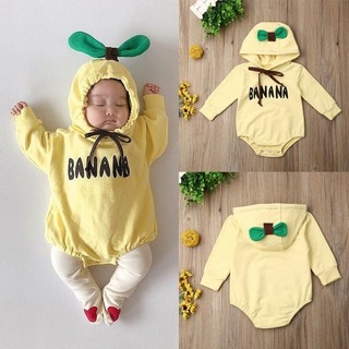 Newborn Kid Baby Girl Boy Cute Banana Outfit Jumpsuit Bodysuit Romper Clothes mked (8)