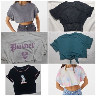 Cropped tops and Smocked top Bershka Assorted