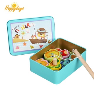 ☆BN☆Wooden Magnetic Fish Toys Kids Educational Fishing Rod Magnet Puzzle Fun Game (3)