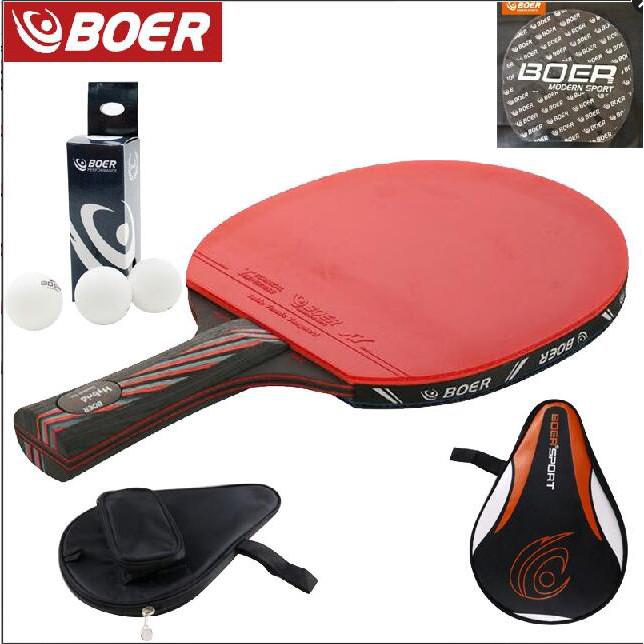 Carbon table tennis racket PingPong Bat with balls and Cover (1)