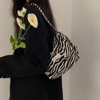 Zebra Pattern Canvas Bag Underarm Bag Baguette Bag Shoulder Crossbody Small Bag Ladies Bag Fashion Handbag