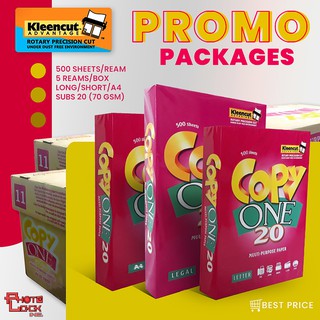 Copy One Bond Paper 70GSM / Substance 24 (Per Ream 500 Sheets 5 Reams / 1 Box) One Box Promotion