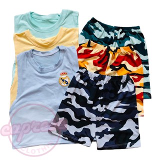Infant / Baby Cotton Spandex Muscle Tee & Short Terno 1-12 Months