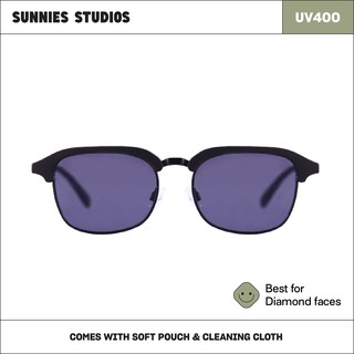 Sunnies Studios Castro in Ink (Browline Fashion Sunglasses for Men and Women)