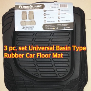 Floor Guard 3 pc. Set Universal Basin Type Rubber Car Mat