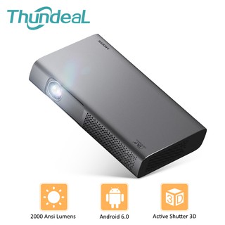 ThundeaL T615 DLP Projector 2000 Ansi WiFi Android Portable Mini Projector for 1080P 4K Video Mini
