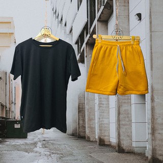 Black Oversized T Shirt + Sweat shorts Bundle